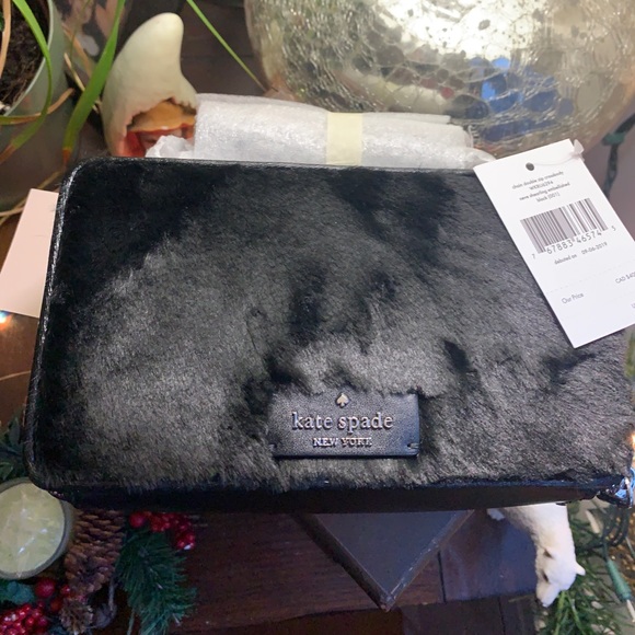 Authentic Rare Kate Spade shearling leather 2 zip Crosby double chain - Picture 9 of 12